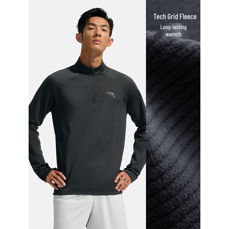 ANTA Men's Light Warm Half-Zip Long Sleeve T-Shirt