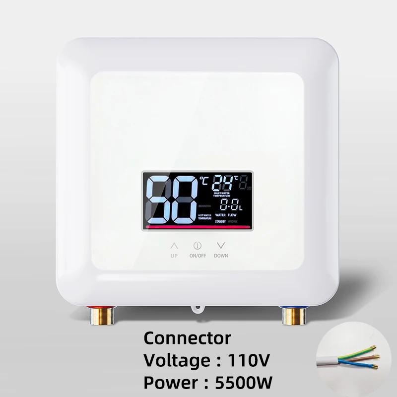 

110 В/220 В проточный водонагреватель для ванной комнаты, кухни, настенный электрический водонагреватель с ЖК-дисплеем температуры и пультом дистанционного управления