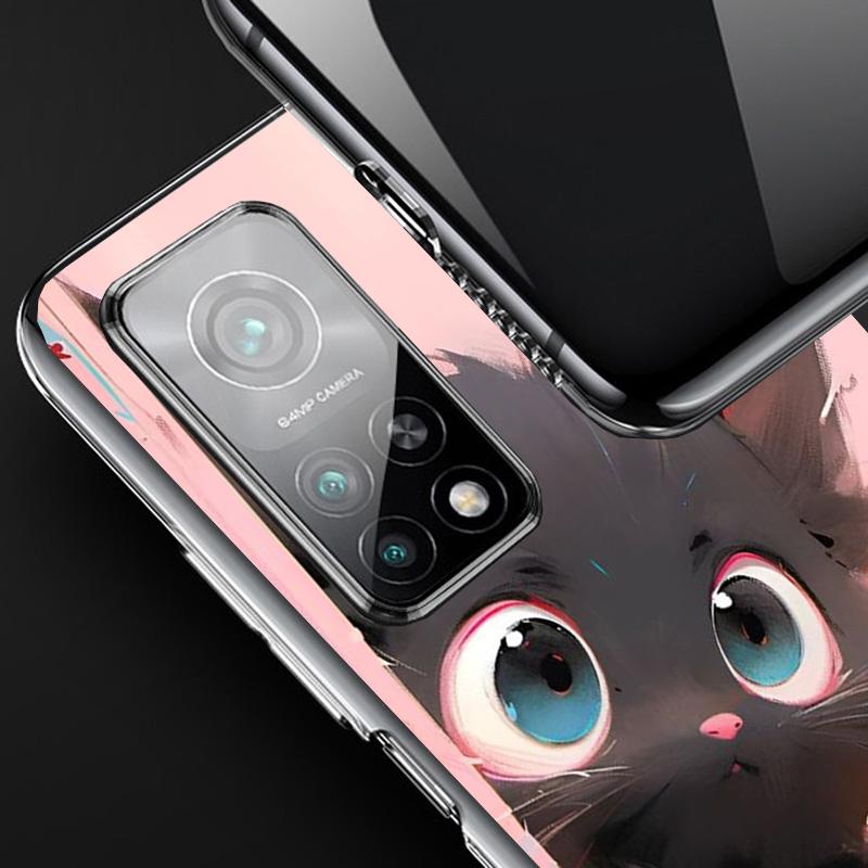 Anime Cute Black Cat Meow Phone Case For Xiaomi Redmi Note 15 14 13 12S 12 11 Pro Plus 14S 11S 11E 10 10S 11T 5G Personalized Co