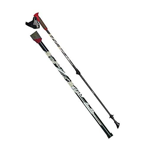nite (Night Craft) Made in Japan Full Carbon Two-Section Telescopic Nordic Walking Poles, International, Set of 2, Black, NWP-2140804