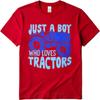 Short Sleeve Shirt Soft Boys Crew Neck Tshirt Unisex Just A Boy Who Loves Tractors Hiphop For Him Tees Soft Cotton Tee
