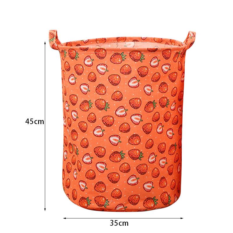 Cotton Linen Dirty Laundry Basket Foldable Round Waterproof Organizer Bucket Clothing Children Toy Large Capacity Storage Home