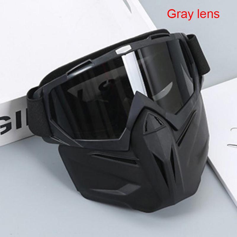 Bike Motorcycle Goggles Glasses Eye Protector Removable Face Mask Adjustable