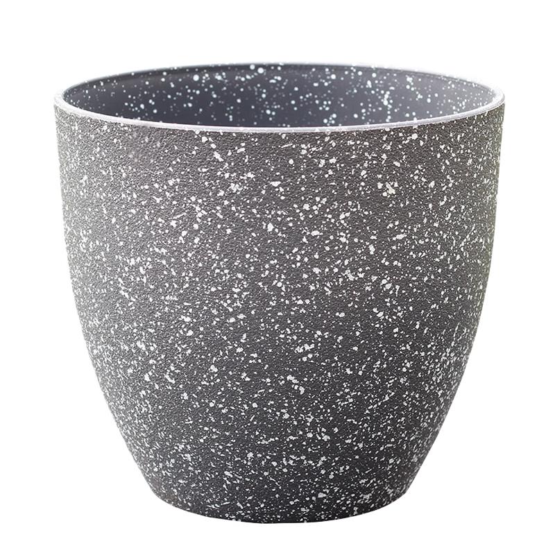 Round Plastic Garden Pot with Drainage & Tray (4-Pack)