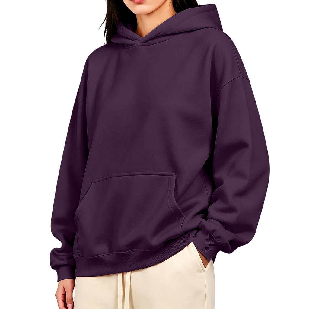 Damen Kapuzenpullover mit Tasche, Farbiger Pullover