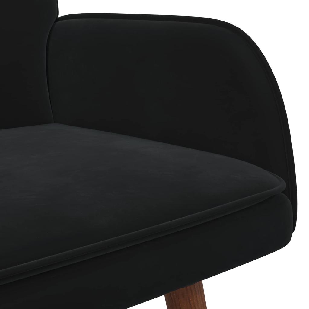 2 Seater Sofa Black 115 X 61 X 87 Cm Velvet (V)