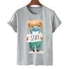 T-shirt Divertente con Stampa Orso Donna Moda Cartone Animato Harajuku Casual T-shirt Femminile Estiva Manica Corta Top T-shirt Unisex Maglietta Unisex