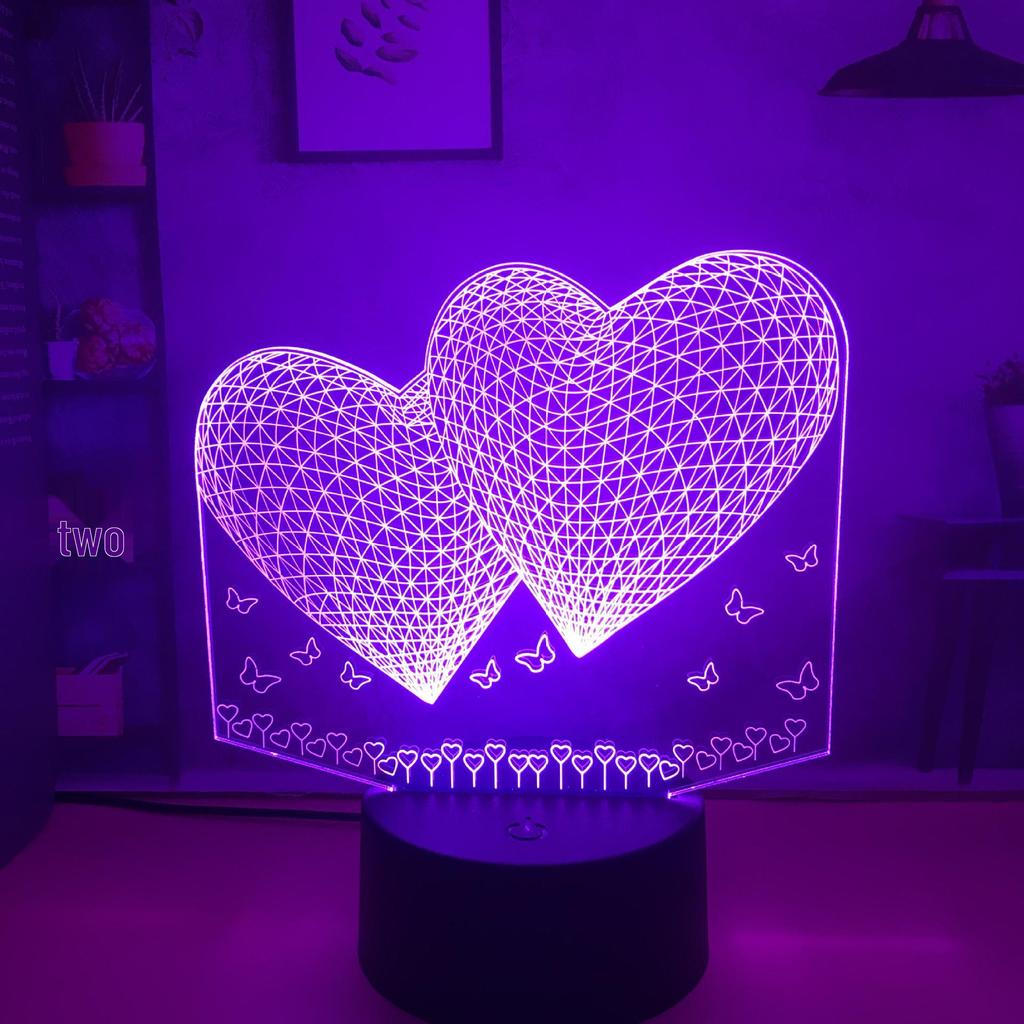 Creative 3D Cartoon Night Light - Gift for Girlfriend or Female Classmate, Perfect for Birthday or Dorm Desk.