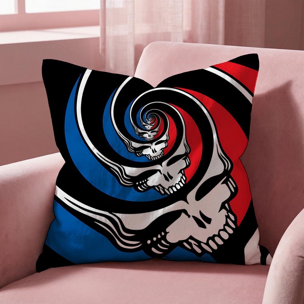 Grateful Dead Rock Band Cushion Cover Multi-Scene Pillow Cover for Home & Car - Reversible, Soft & Durable for Daily Use