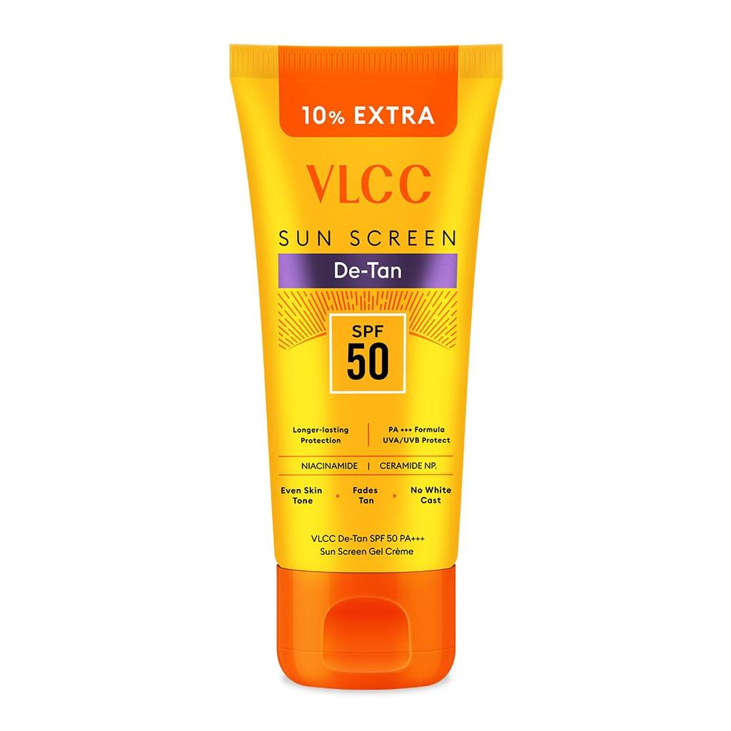 VLCC De-Tan SPF 50 PA+++ Sunscreen Gel Creme 110 g For Daily Sun Protection And Even Tone With Lightweight Feel