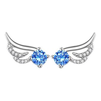 עגילי כנפי מלאך טמפרמנט, תכשיטי אוזניים חמודים לנשים בהתאמה אישית לפסטיבל Qixi מתנת יום האהבה