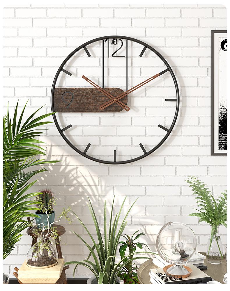 The Nordic, Wrought Iron Wall Clock, Modern Home Sitting Room Adornment Clock