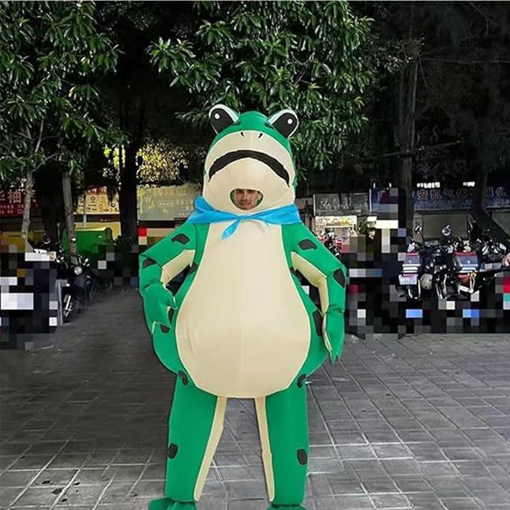 Aufblasbares Froschkostüm mit Luftpumpe – Perfekt für Halloween und Cosplay-Partys