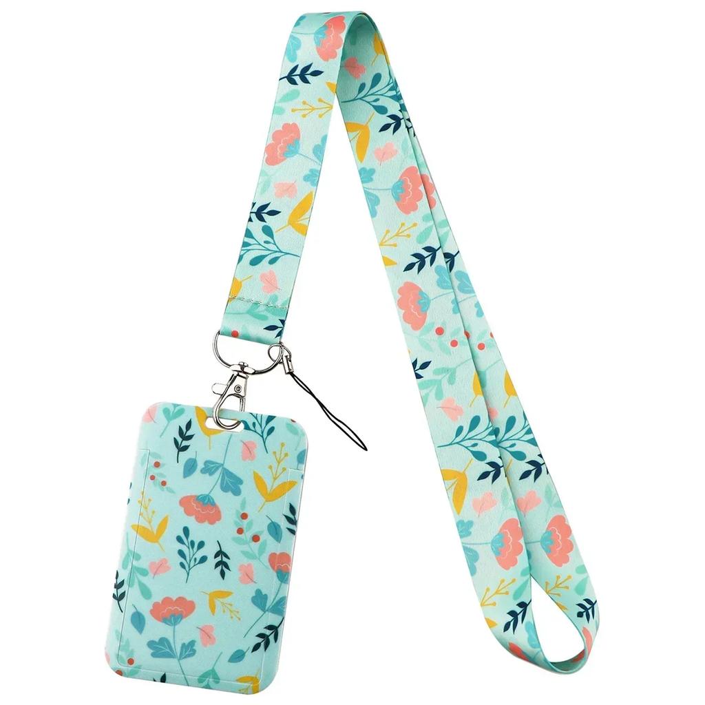 Grüne Pflanze Einfacher Frischer Stil Grüne Blätter Nackenband Ausweishalter Fitnessstudio Handy-Riemen Ausweishalter DIY Aufhängeseil Lanyard