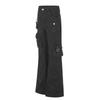 Mens Casual Pants Street Style Solid Color Cargo Trousers With Pocket Detail