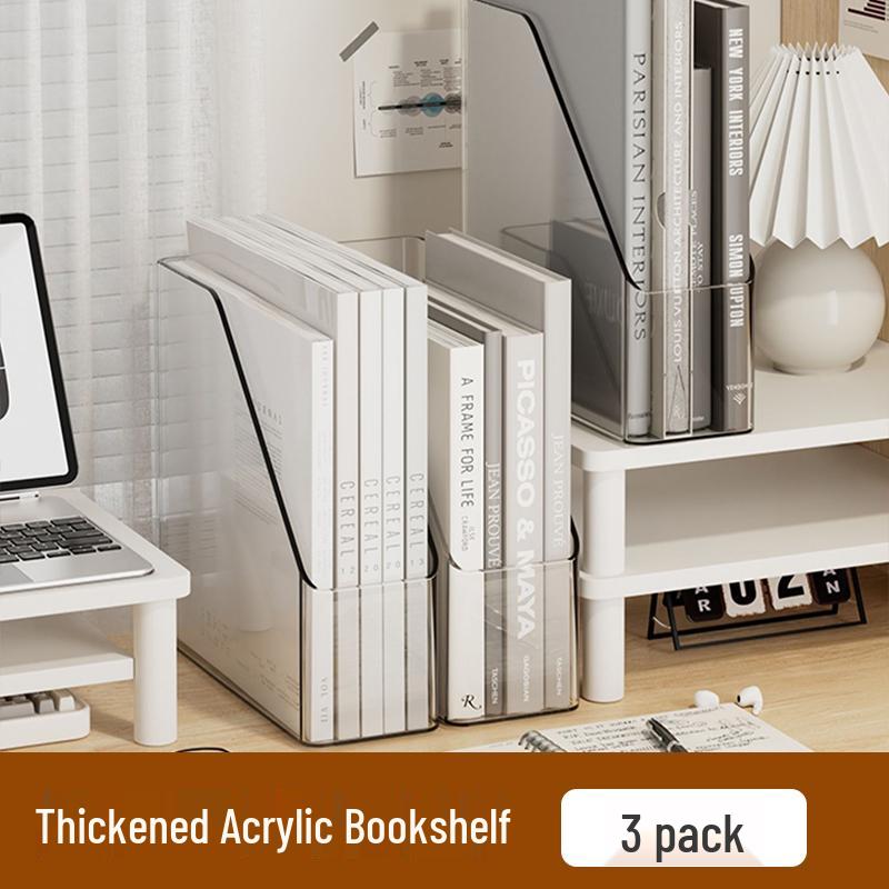 Acrylic Transparent Bookends & Document Organizer for Desk