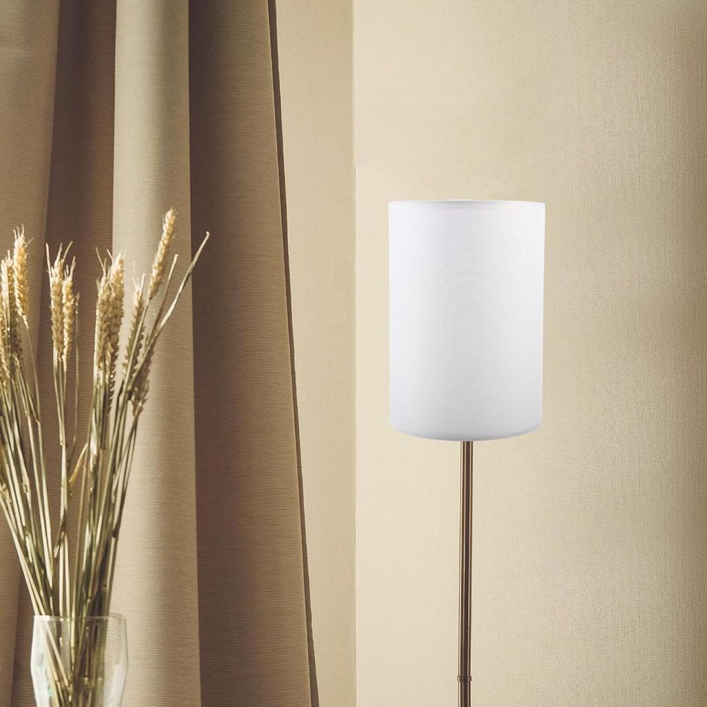 Lamp Shade Round Burlap Lampshade for E27 Bulbs Decorative Lamp Cover for Living Room Bedroom Study