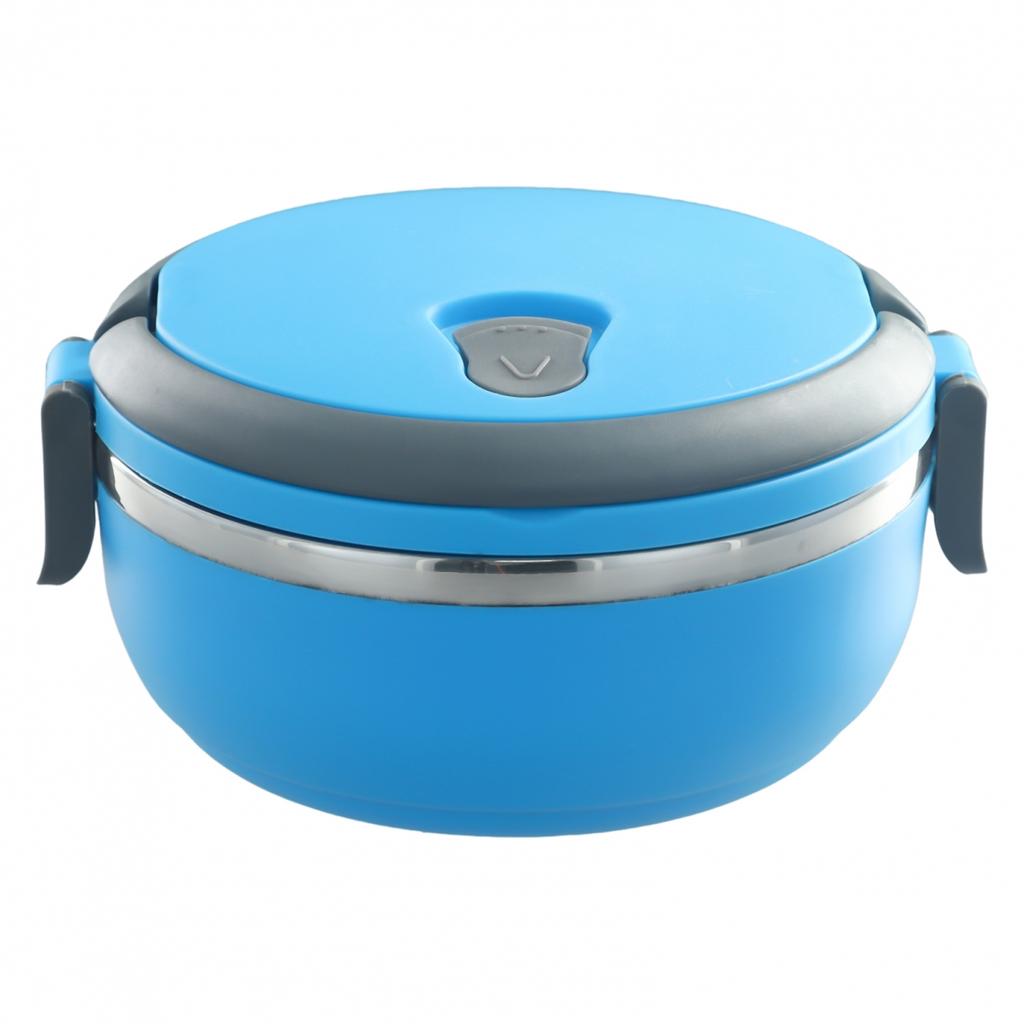 Stainless Steel Round 1 Layer Insulated Food Thermal Containers Lunch Box Case