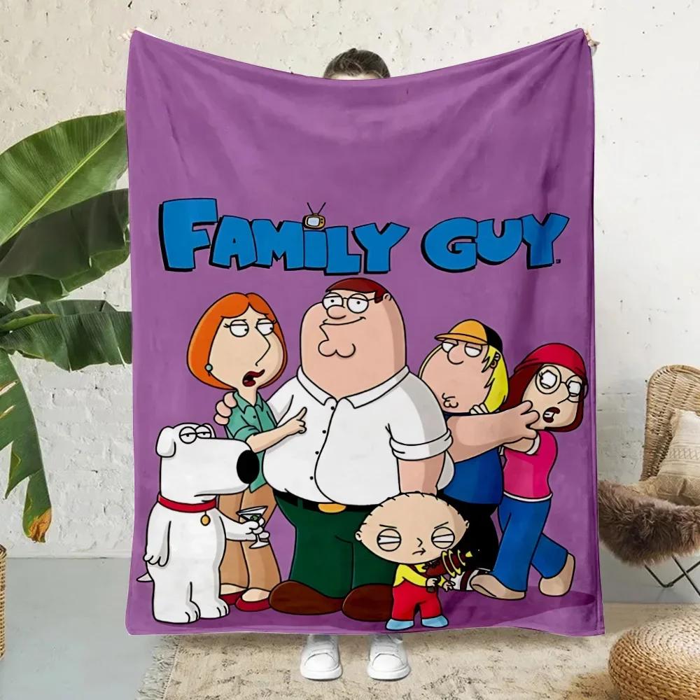 Kawaii Cartoon Familys Guys Printed Blanket Picnic Blankets Warm Blanket Soft And Comfortable Blanket Home Travel Birthday