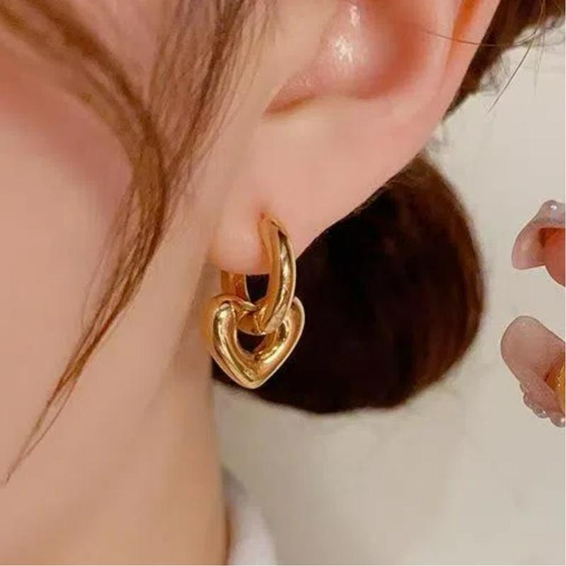 EVISPOL Punk Stainless Steel Huggie Hoop Earrings For Women Moon Star Heart-shaped Drop Earrings Cartilage Piercing Jewelry