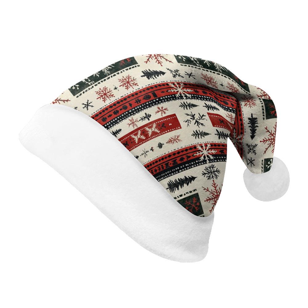 2024 Czapka Mikołaja z dwustronnego polaru z dodatkowym aksamitem dla dorosłych i dzieci z nadrukiem na zamówienie