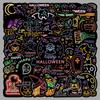 50 Neon Halloween Graffiti Stickers - Cartoon Festival Decorations for Suitcases & Phone Cases