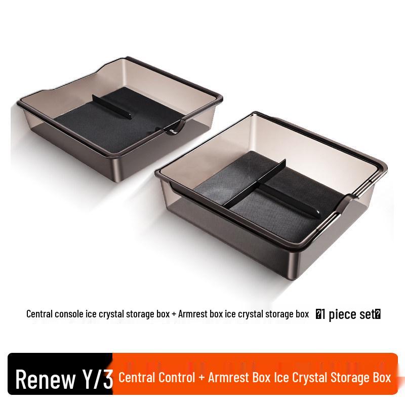 Transparent Armrest Storage Box for Tesla Model Y/3 Six-Seater Central Console