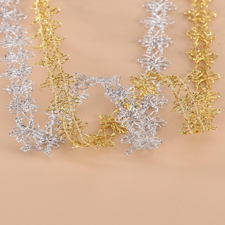 5 meters/16.4ft each pack lace sewing golden trims ribbons curtain curve accessory handmade DIY craft bra dress gowns decoration