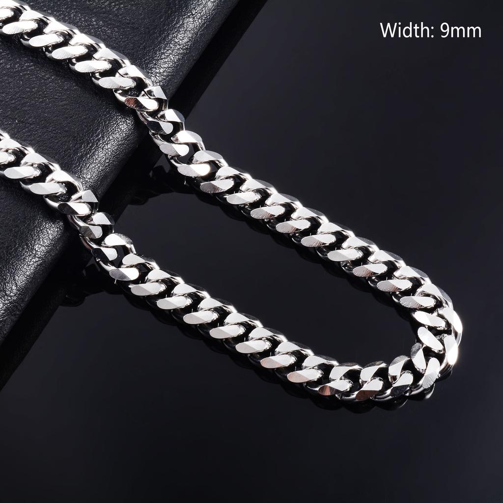 Klobige Edelstahlkette für Herren Gliederkette Panzerkette Miami Cuban Kette Damen Choker Punk Rock Junge Metall Hals Schmuck Accessoire Geschenk