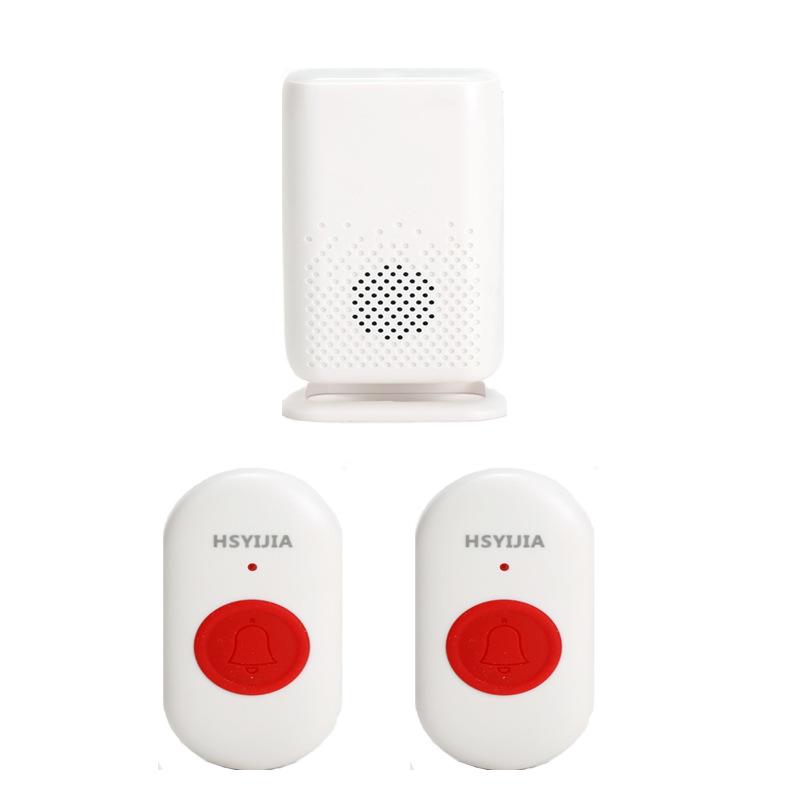 Wireless Emergency Call Button for Elderly - Home Doorbell with Flashing Light & Vibration Alert