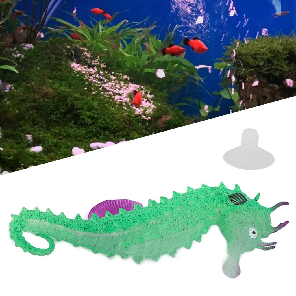 Simulation Seahorse   Luminous Silicone Hippocampus with Suction for Aquariums