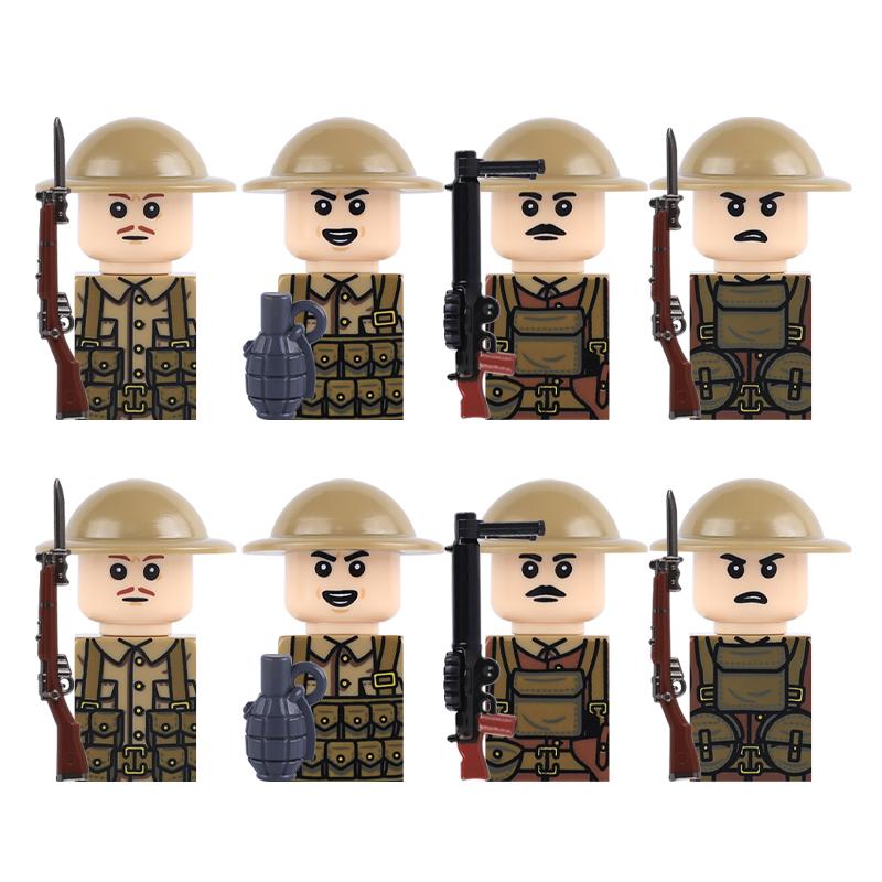 MOC WK1 Militärgraben Schlachtfeld Position Bausteine Preußische Britische Soldaten Armee Kriegsszene Modell DIY Steine Spielzeug Geschenke