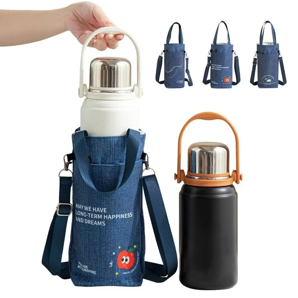 Portable Water Bottle Shoulder Bag Hands-Free Milk Tea Tote Bag  Girl Gift