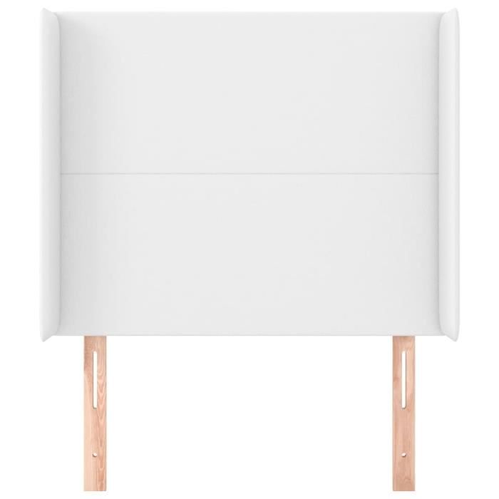 VidaXL Tête de lit avec oreilles Blanc 103x16x118-128 cm Similicuir3119385
