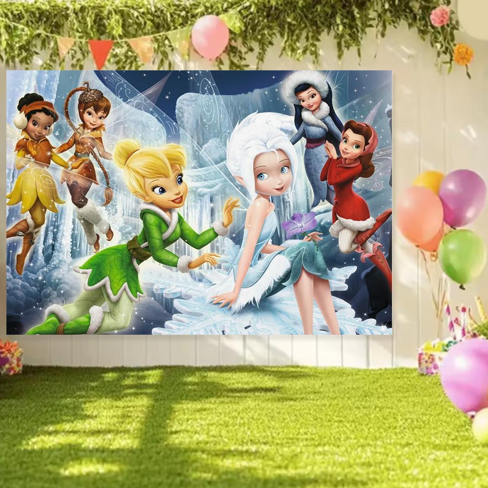 Peter Pan Tinker Bell Birthday Party Decoration Cake Topper Balloon Princess Forest Elf Background Banner Boy Girl Gifts