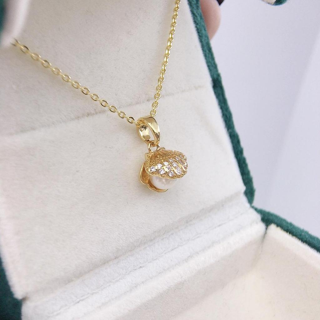 High-End Freshwater Pearl & Zircon Seashell Jewelry Set