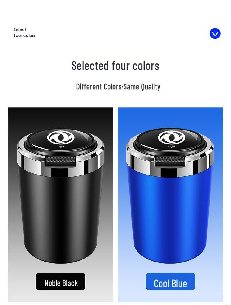 Dongfeng Car Ashtray: Stainless Steel, Flip-Top, Trendy Design