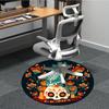 1pc Dia De Muertos, Cat Sugar Skull Office Round Area Rug,  Mat Suitable For Office, Under Office Chairs Bedroom Living Room Home Decor, Room Deco