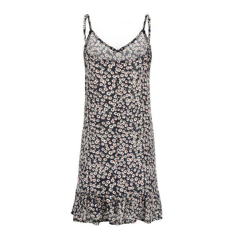 Women's Boho Sleeveless V-neck Floral Sundress With Premium Cotton Blend Fabric