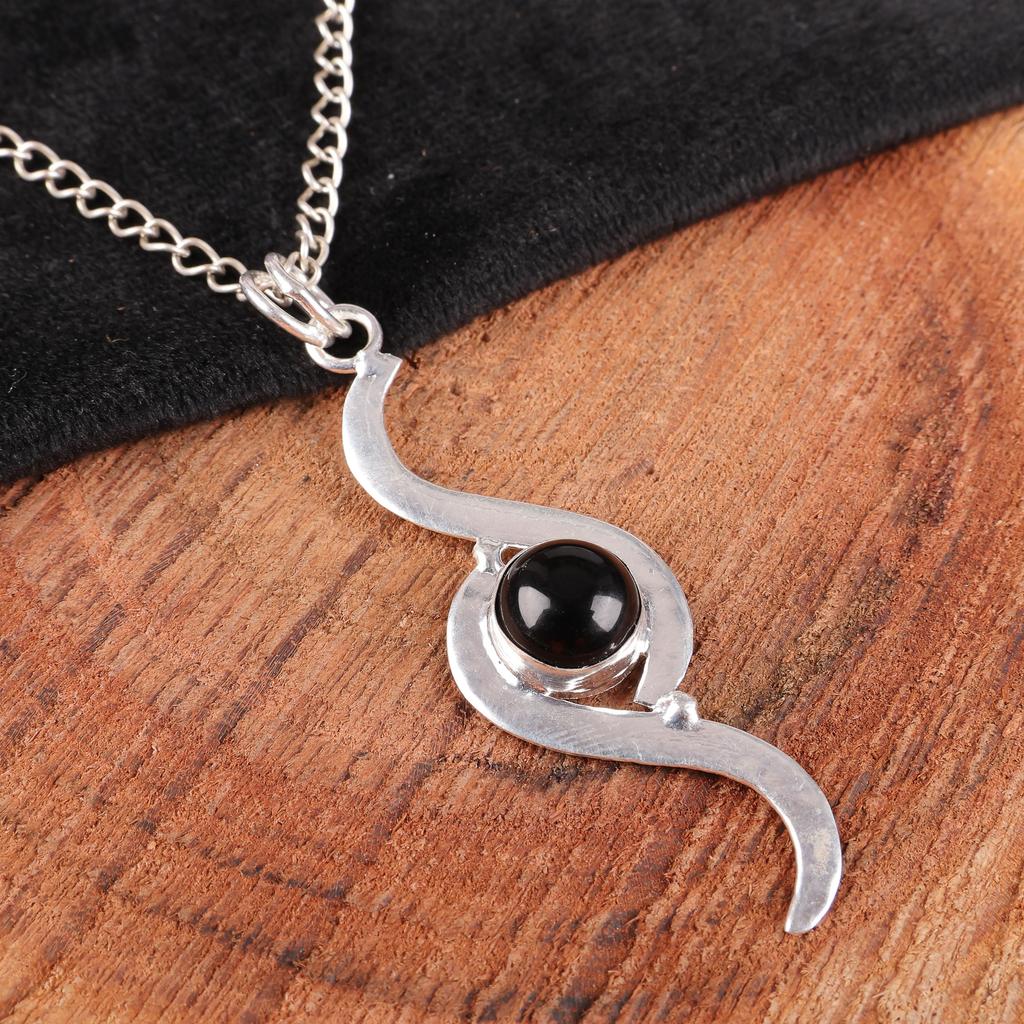 Black Tourmaline Pendant Gemstone Jewelry, 925 Sterling Silver Pendant, Handmade Amazing Pendant Jewelry Gift For Women