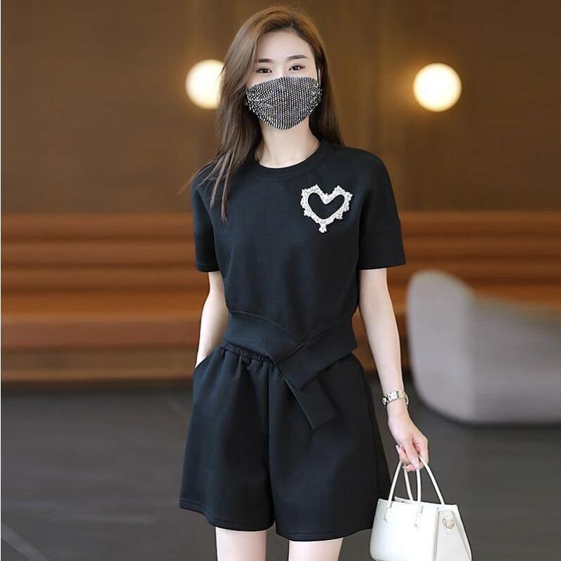 Casual Sportswear Suits for Women Trendy Summer New Fashionable Age-reducing Shorts Two-piece Set of Fashionable Shorts