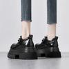 Thick-soled Heightening Muffin Big Head Small Leather Shoes Women's Spring New Niche Fashion Shoes Women
