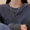 Light Luxury High-end Sweet and Cool Collarbone Chain Cold Wind Exquisite Niche Fashion Necklace Black Love Neck Chain Collarbone Chain