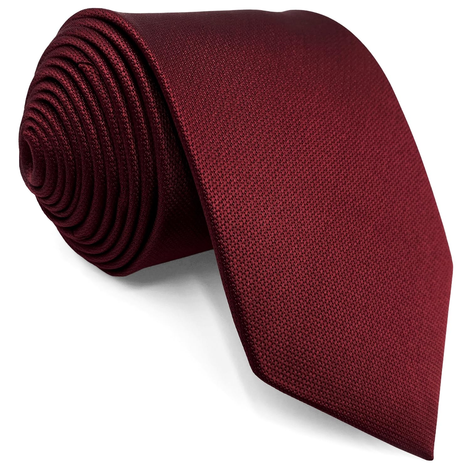 SHLAX&WING Plain Red Silk Tie for Men, Long and Narrow, 6cm