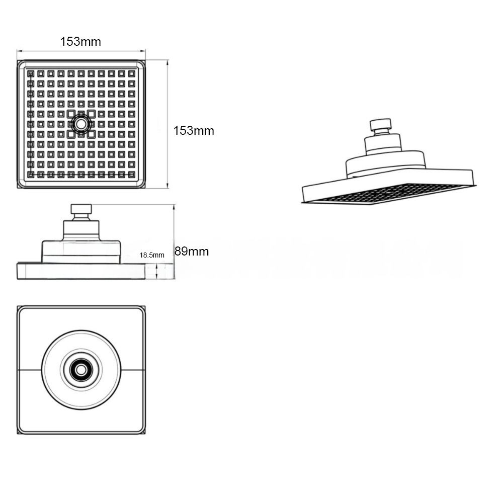 High Pressure Rainfall Shower Head Anti-Clogging Top Spray Shower Useful Rain Showerhead  Shower