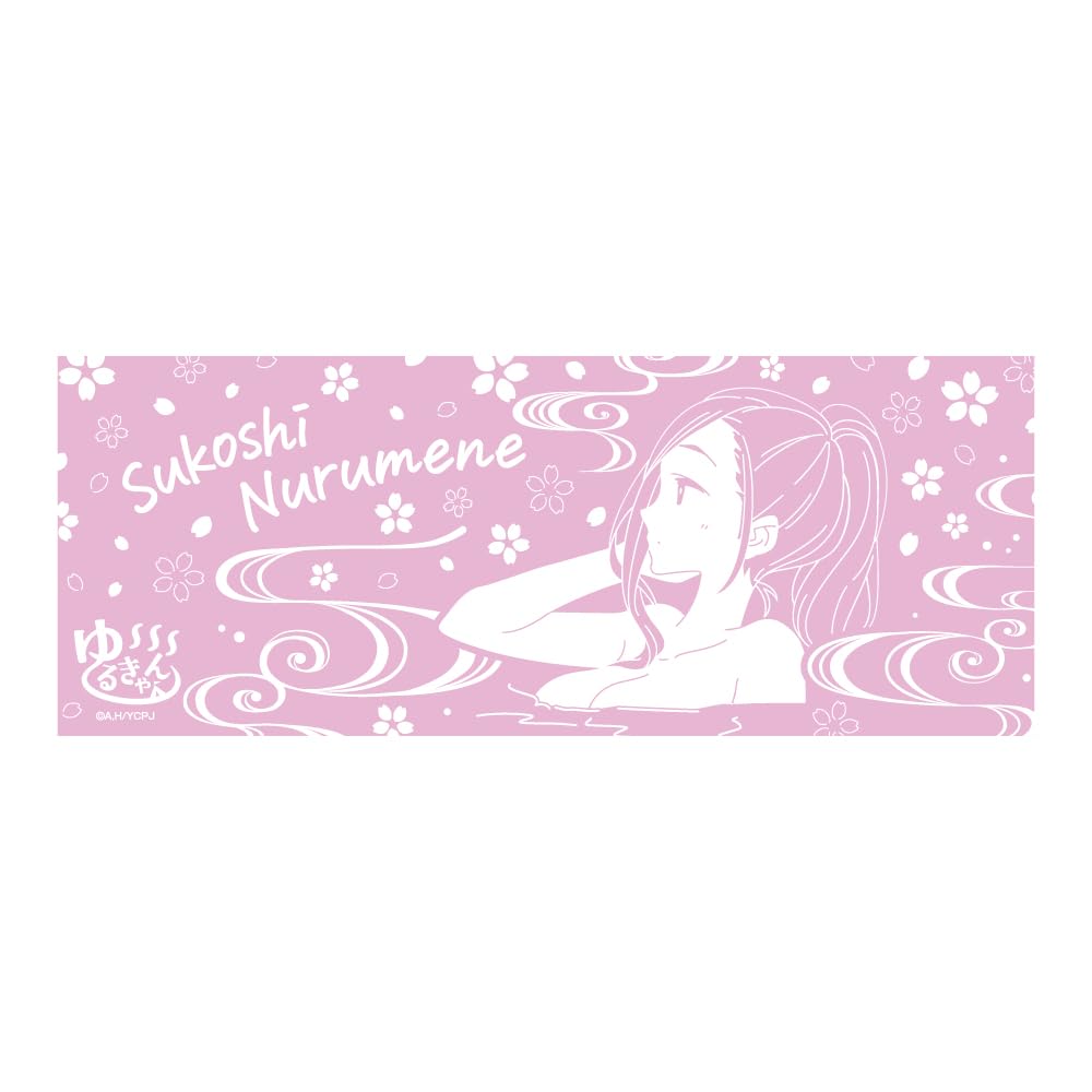 

ACROSS Yurucamp Sakura Onsen Hand H35 x Oka AKRYUR283 Towel, W90cm, Cotton, Fabric, розовый