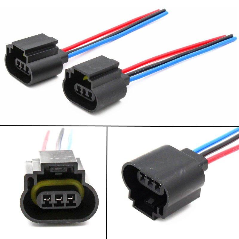 1 Pair H13 Headlight Wiring Harness Socket Female Adapter Connector Plug Headlamp Socket Extension
