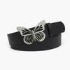 Trendy Millennial Punk Metal Buckle Butterfly Belt In Elegant Silver And Various Hues