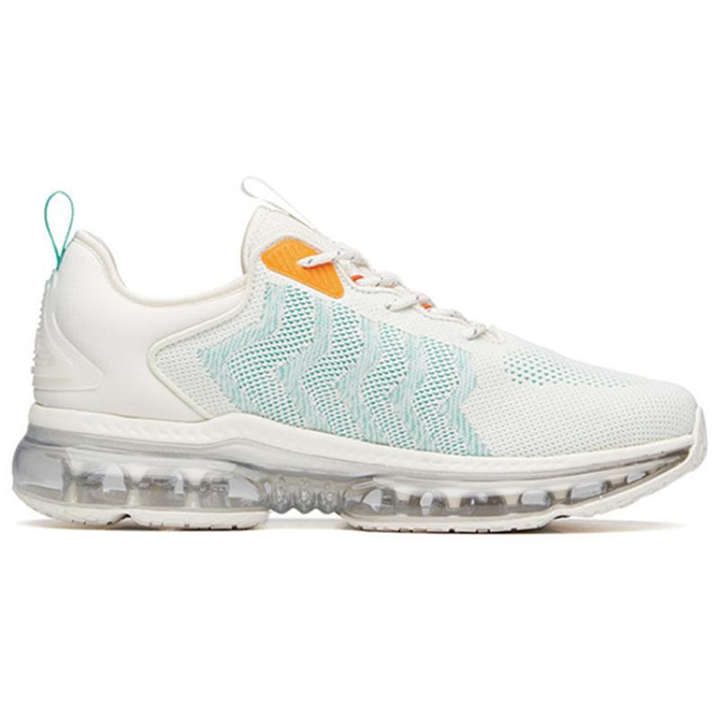 Anta Cushioned Slip Resistant Breathable Coverage Low Top Running Shoes Men's White Green Sneakers