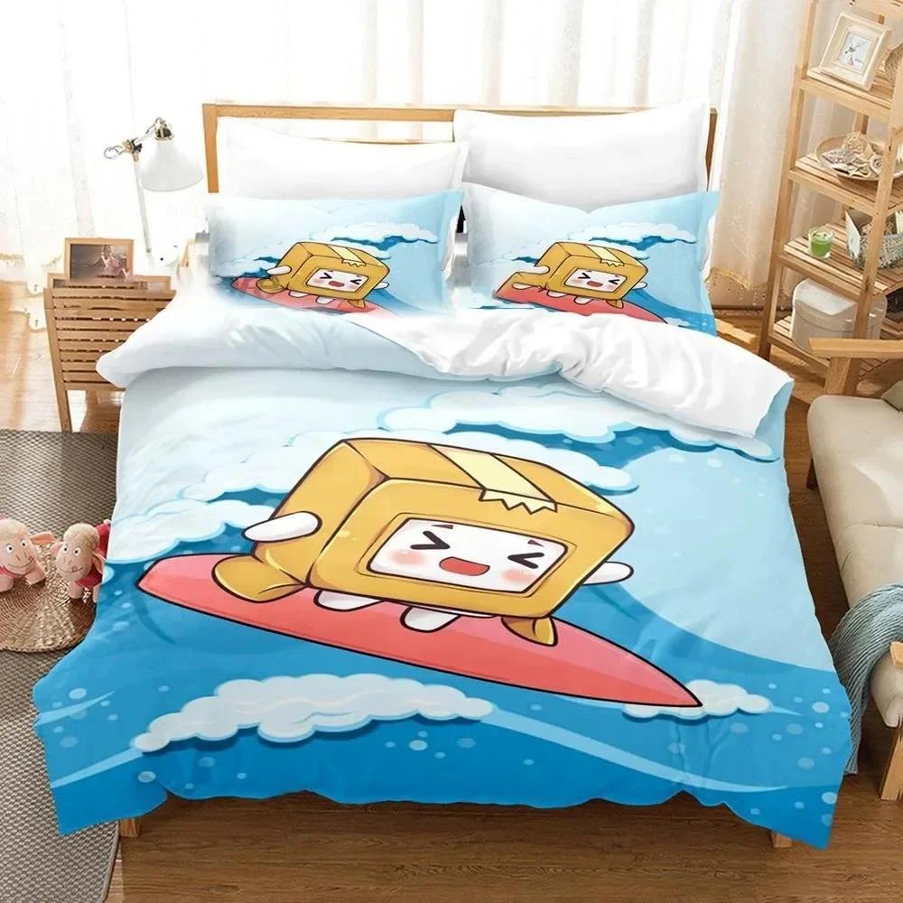3D Print Cartoon Foxy Boxy Lanky-Box Bedding Set Duvet Cover Bed Set Quilt Cover Pillowcase Comforter King Queen Size Boys Adult
